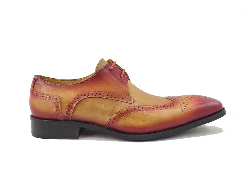 Carrucci Shoes KS Two Tone Wing Tip Blucher Oxford Calfskin KS503-69T - Image 6