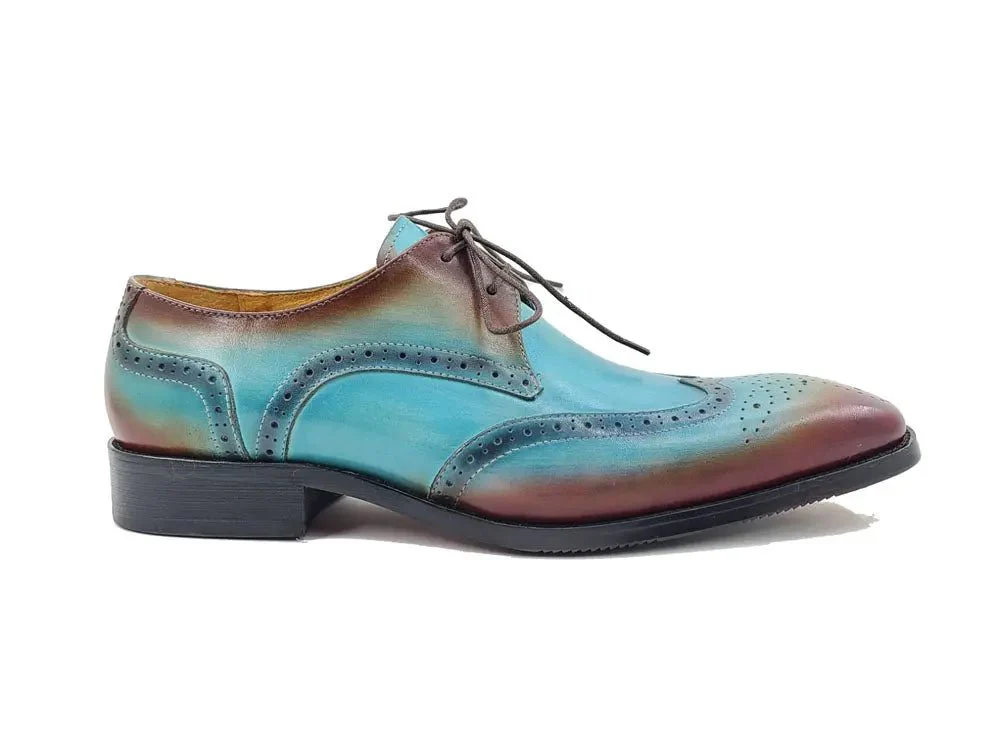 Carrucci Shoes KS Two Tone Wing Tip Blucher Oxford Calfskin KS503-69T - Image 8