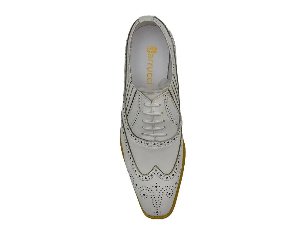 Carrucci Shoes Ks Wingtip Slip On Oxford Classic Leather KS509-18 - Image 22