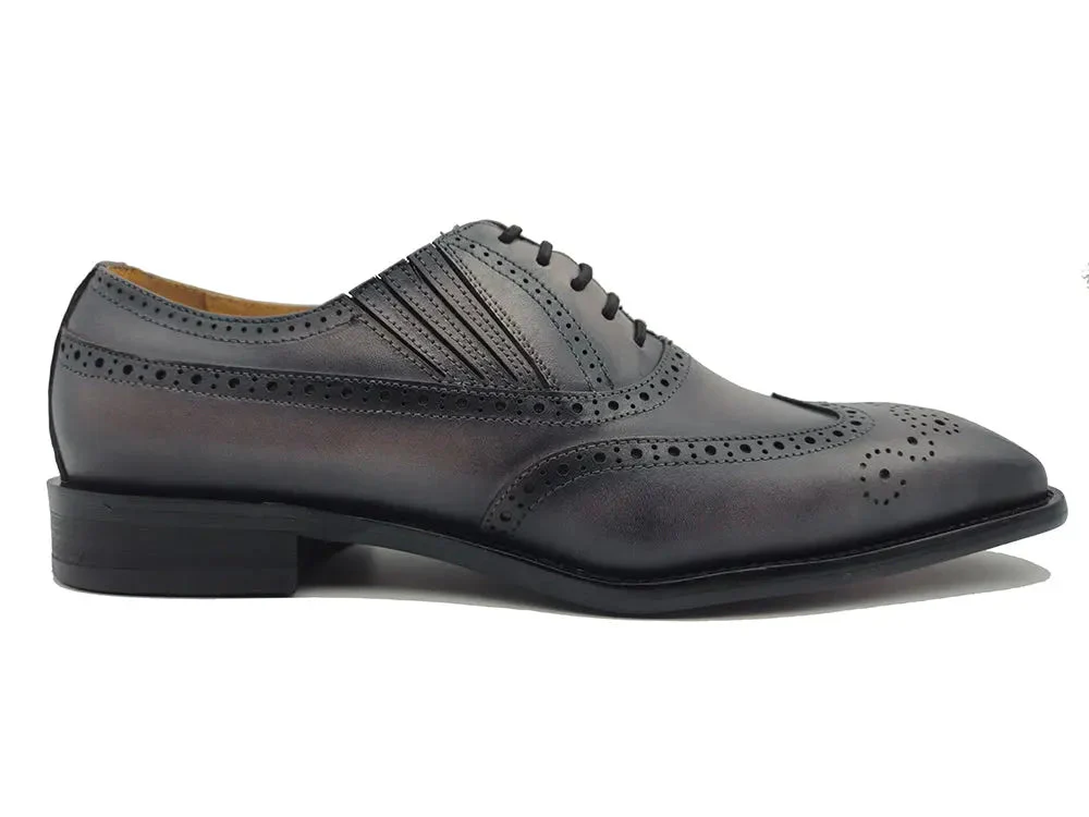 Carrucci Shoes Ks Wingtip Slip On Oxford Classic Leather KS509-18 - Image 27