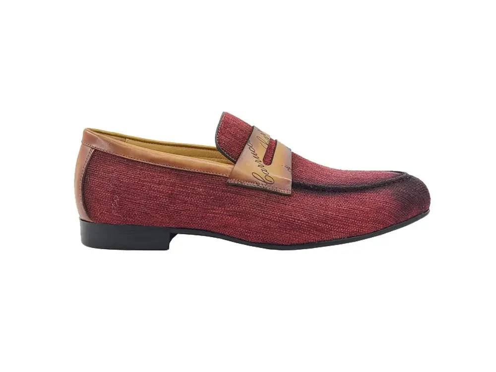 Carrucci Shoes Life Style Penny Loafer With Leather Trim Fabric KS714-03 - Image 11