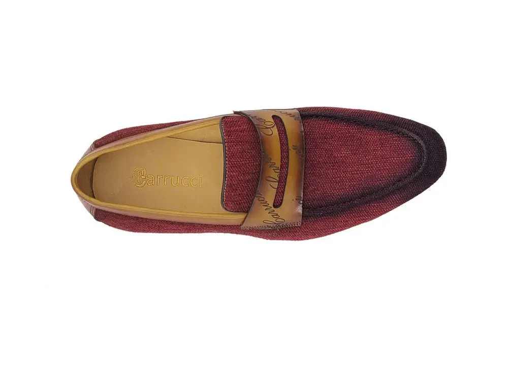 Carrucci Shoes Life Style Penny Loafer With Leather Trim Fabric KS714-03 - Image 12