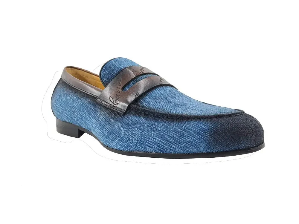 Carrucci Shoes Life Style Penny Loafer With Leather Trim Fabric KS714-03 - Image 13