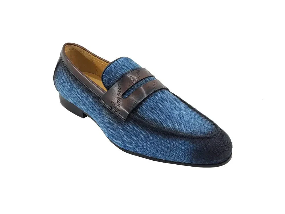 Carrucci Shoes Life Style Penny Loafer With Leather Trim Fabric KS714-03 - Image 16