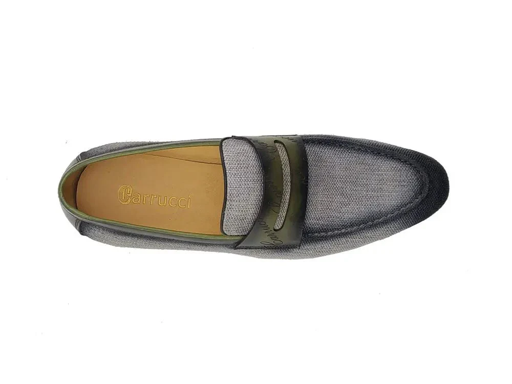 Carrucci Shoes Life Style Penny Loafer With Leather Trim Fabric KS714-03 - Image 17