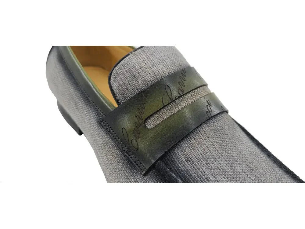 Carrucci Shoes Life Style Penny Loafer With Leather Trim Fabric KS714-03 - Image 18