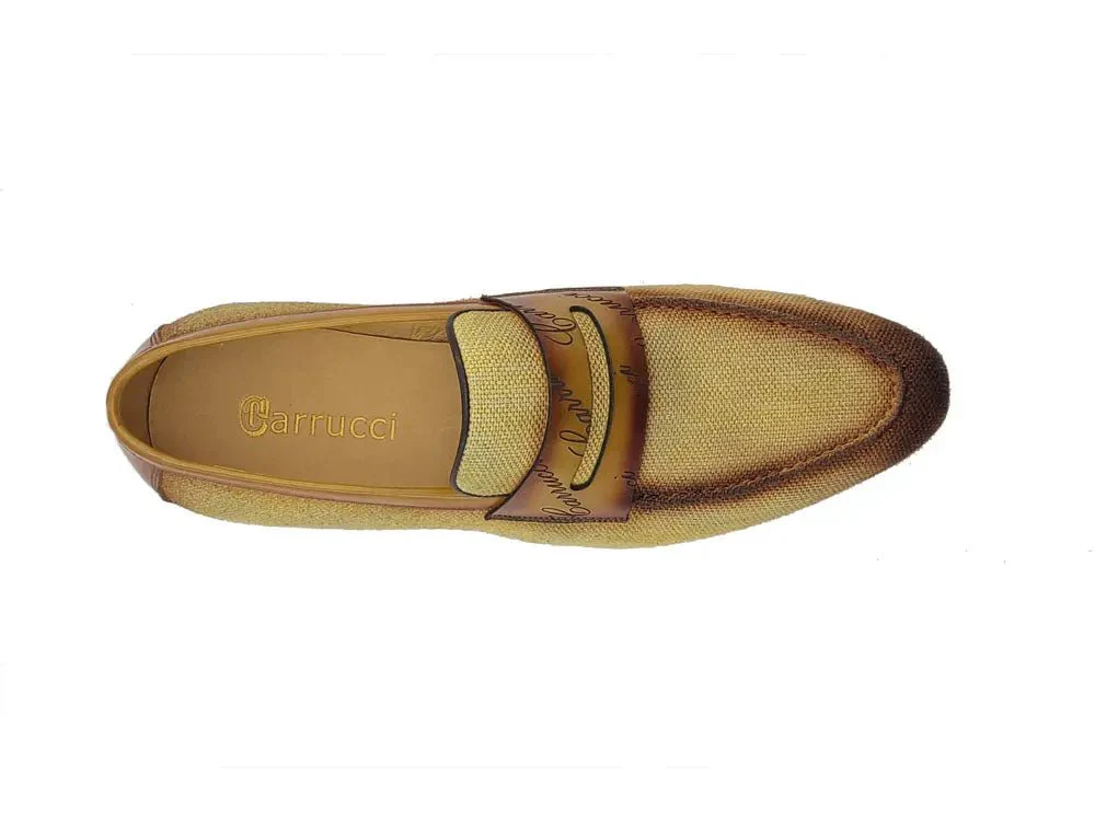 Carrucci Shoes Life Style Penny Loafer With Leather Trim Fabric KS714-03 - Image 22