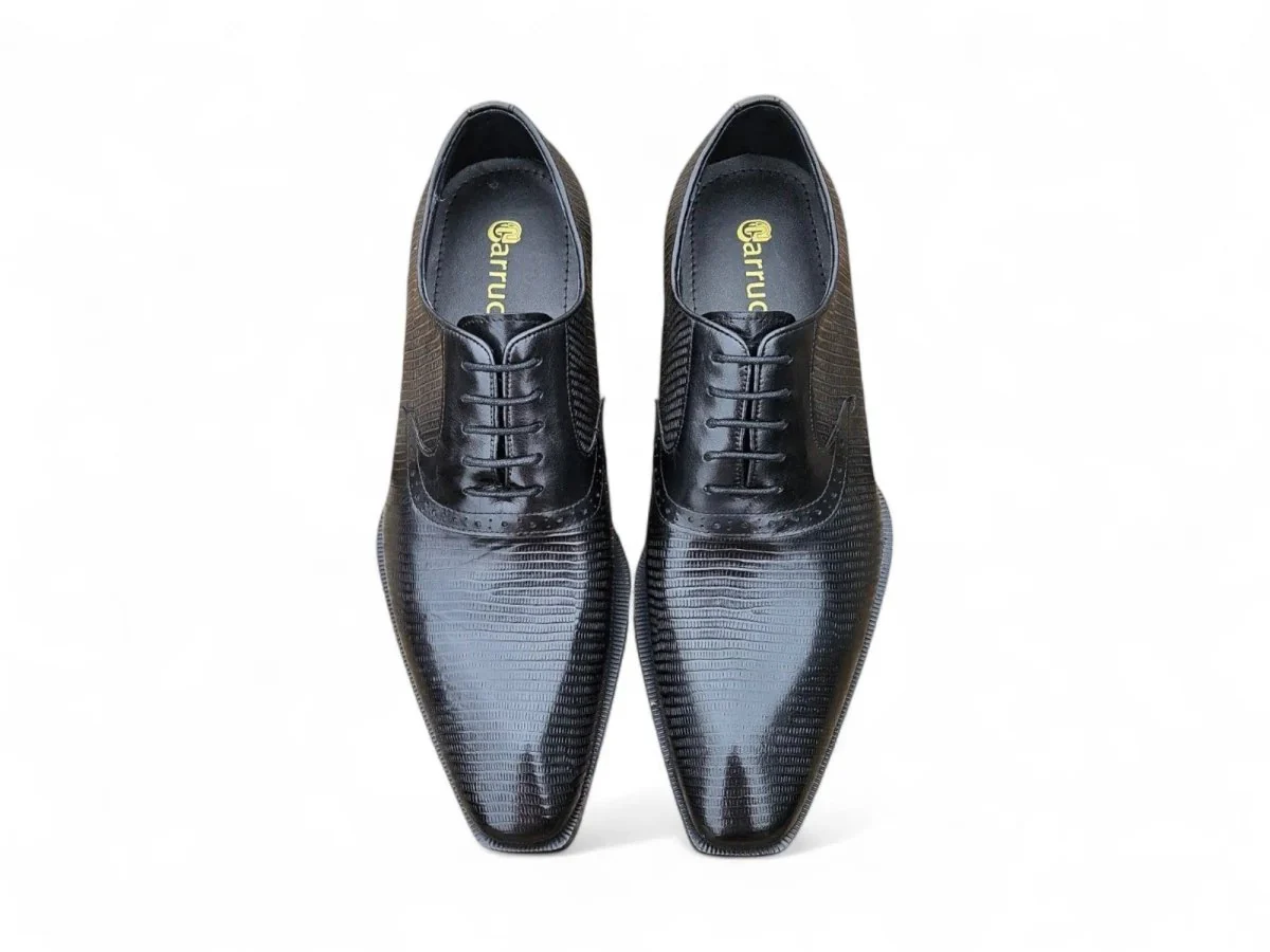Carrucci Shoes Milano Lizard Embossed Oxford Dress Shoes - Image 5