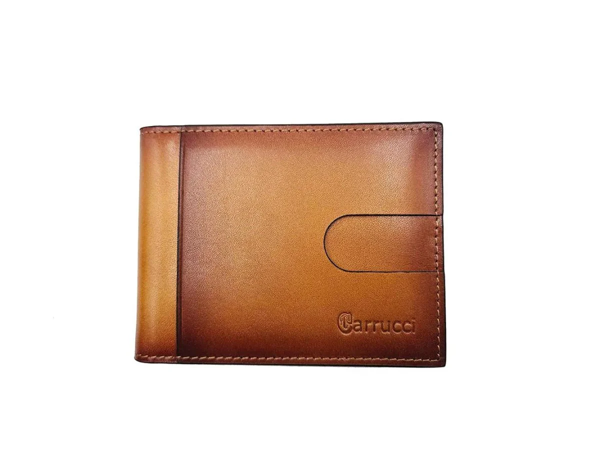 Carrucci Shoes Money Clip Bifold Wallet Calfskin Leather KC300-01 - Image 3