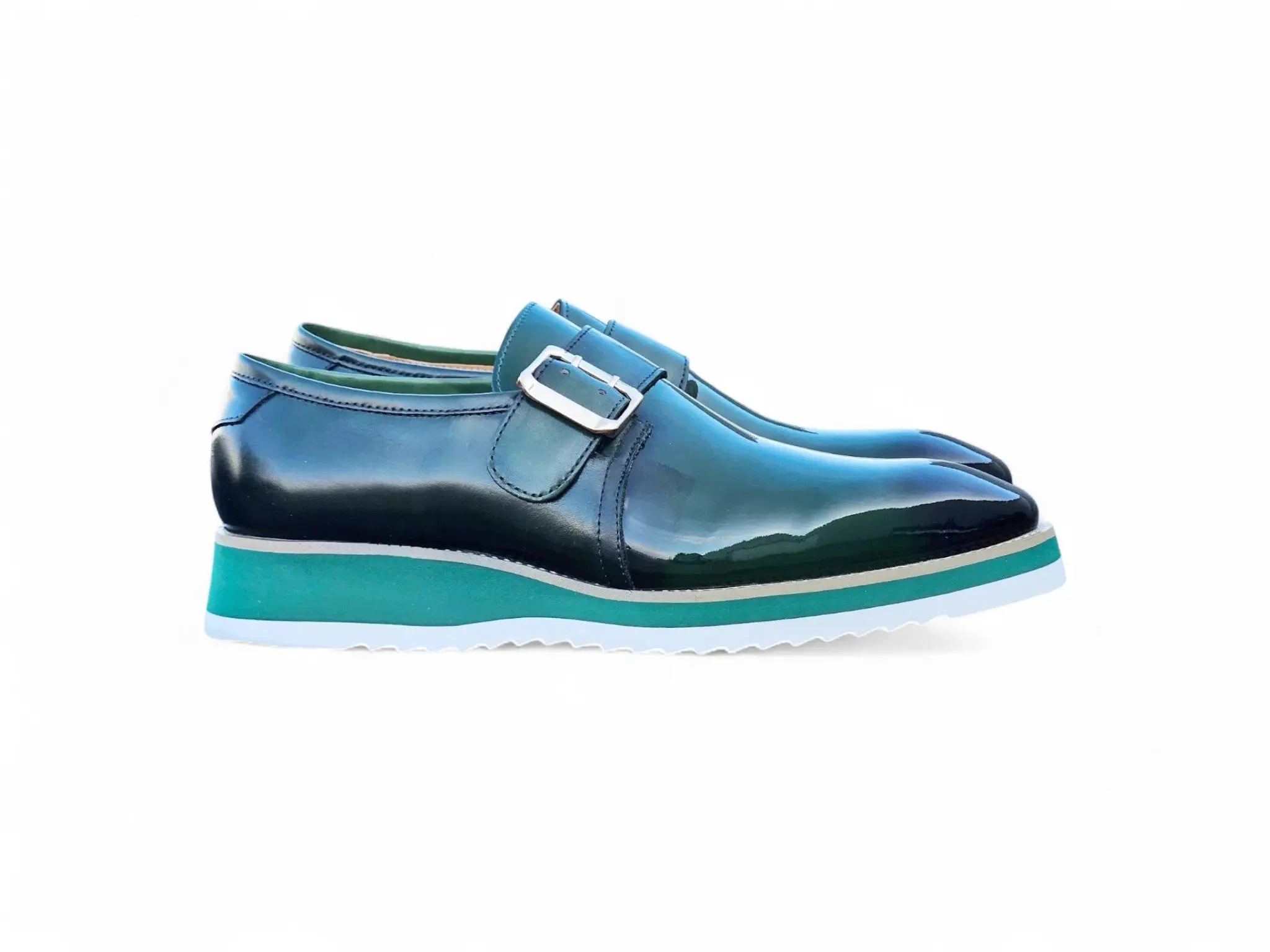 Carrucci Shoes Monkstrap Slip On Classic Leather Patent KS515-38P - Image 16