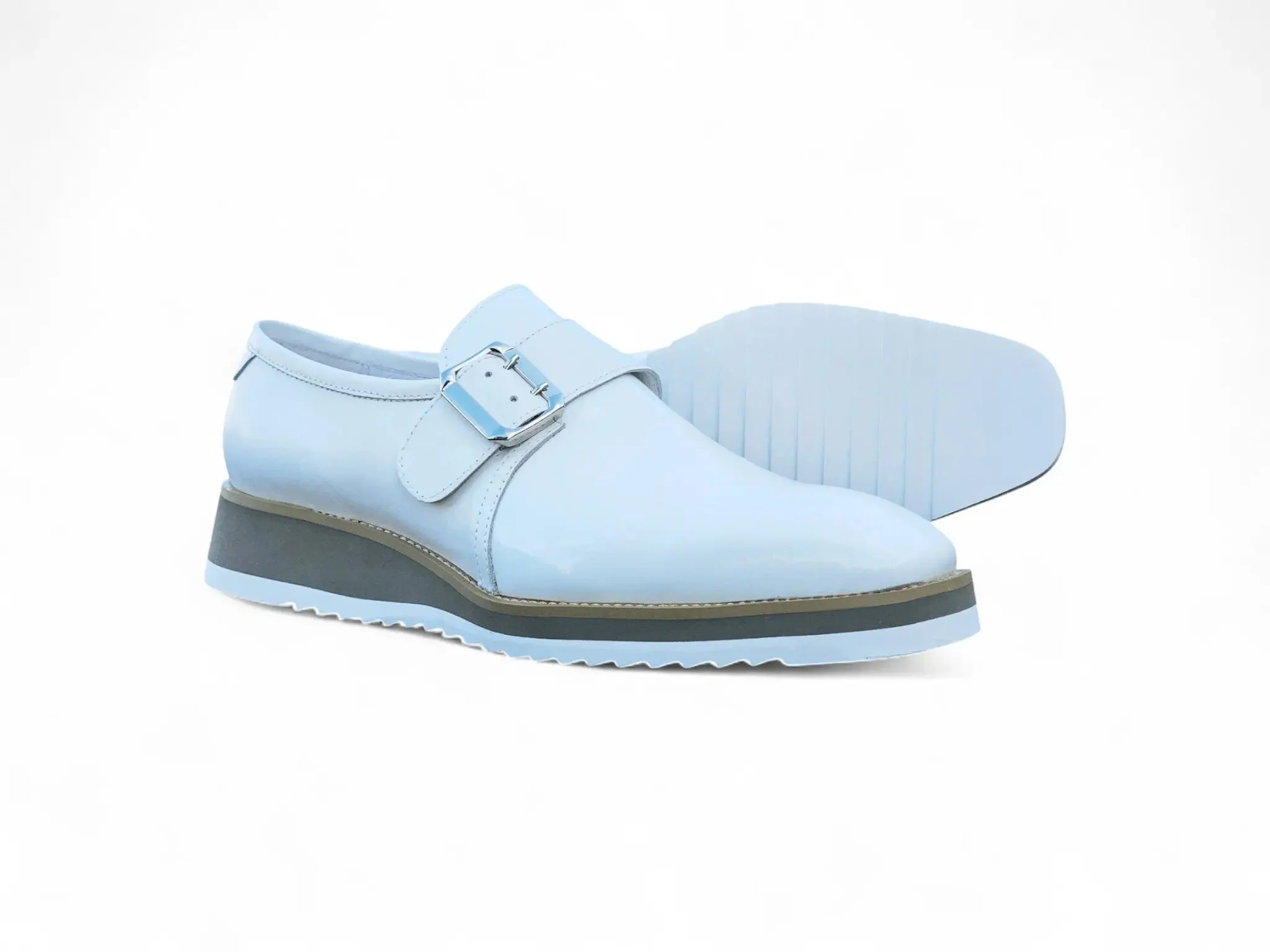 Carrucci Shoes Monkstrap Slip On Classic Leather Patent KS515-38P - Image 20