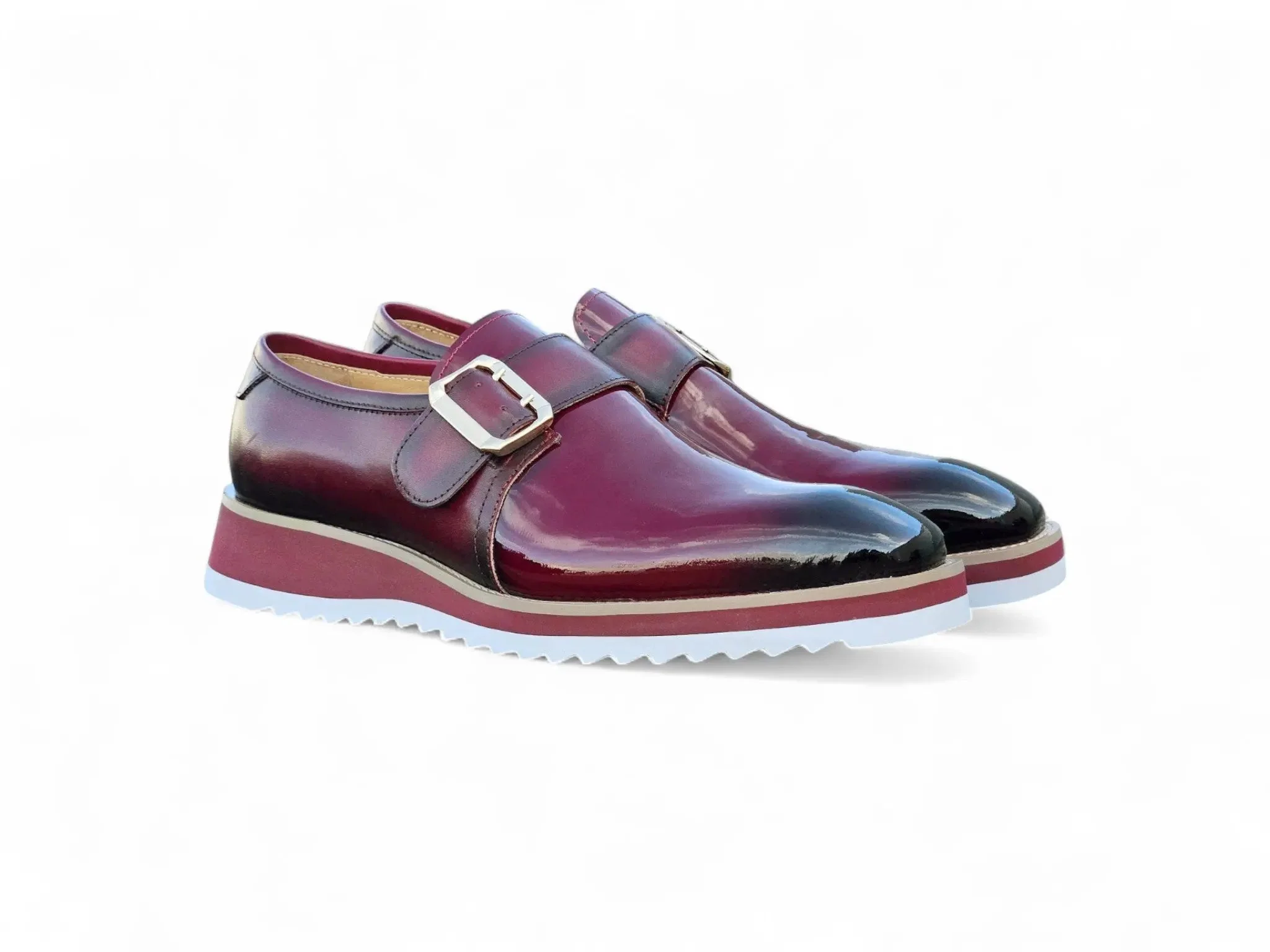 Carrucci Shoes Monkstrap Slip On Classic Leather Patent KS515-38P - Image 26