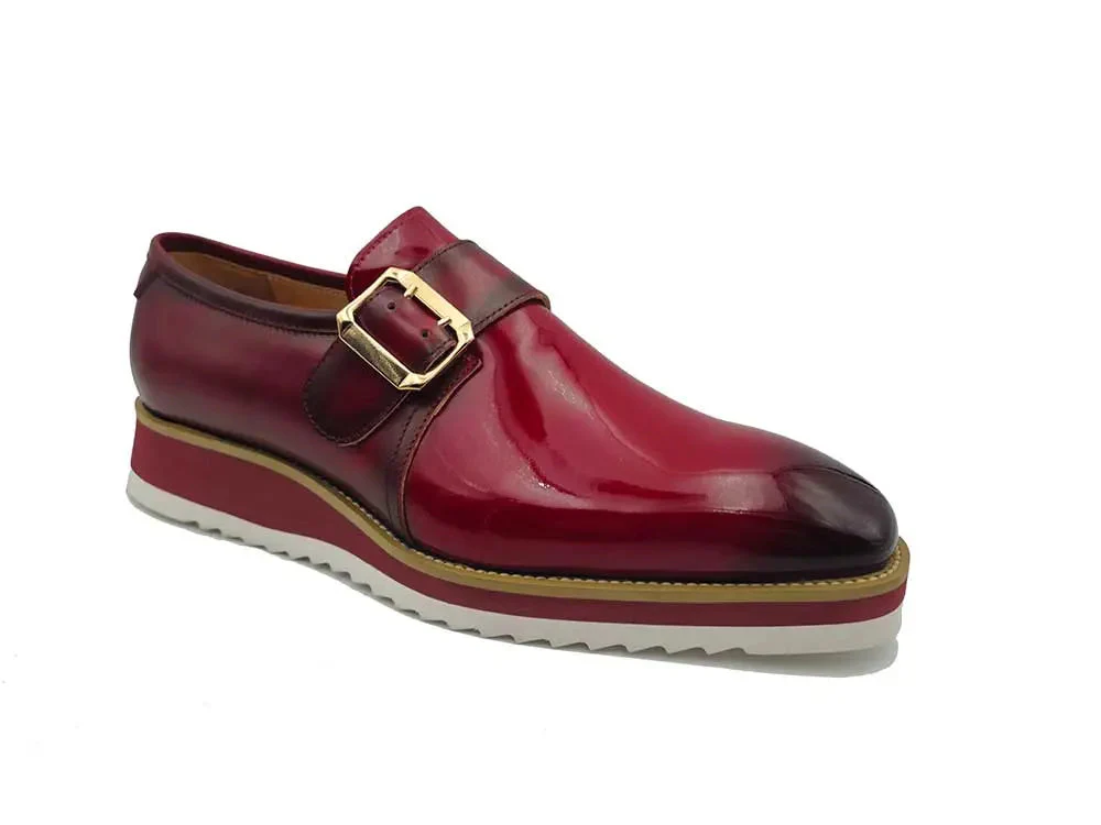 Carrucci Shoes Monkstrap Slip On Classic Leather Patent KS515-38P - Image 29