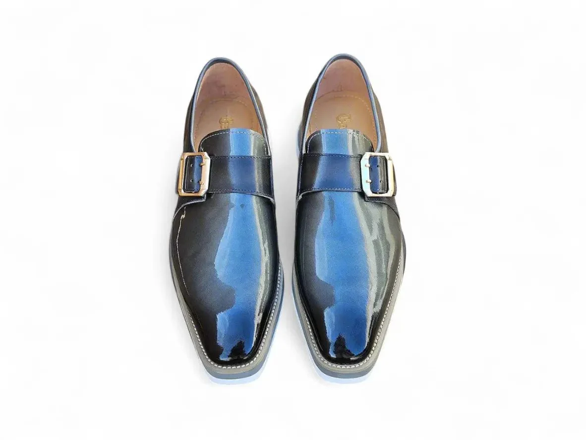 Carrucci Shoes Monkstrap Slip On Classic Leather Patent KS515-38P - Image 33