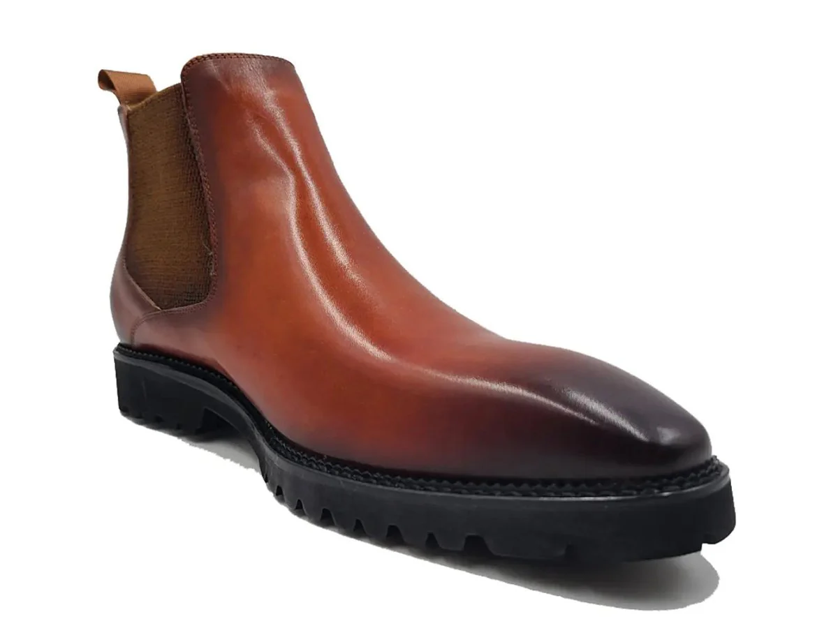 Carrucci Shoes Patina Chelsea Boot Lug Sole Calf Leather All Day Comfort KB480-102 - Image 3