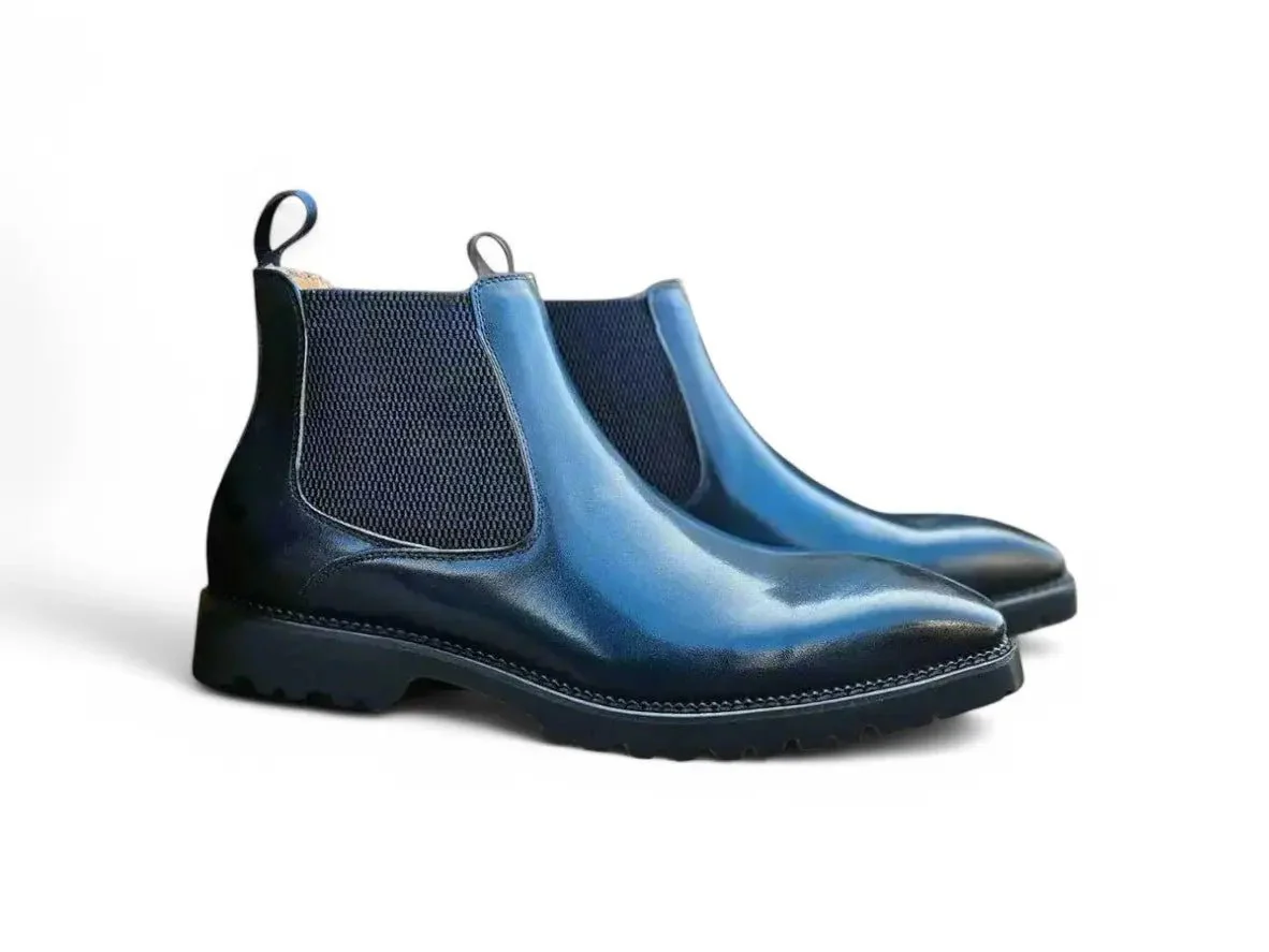 Carrucci Shoes Patina Chelsea Boot Lug Sole Calf Leather All Day Comfort KB480-102 - Image 6