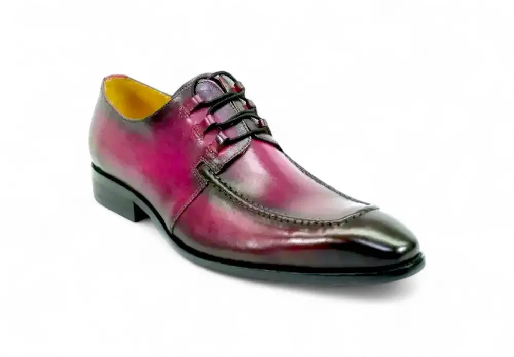 Carrucci Shoes Patina Finish Lace Up Oxford Calfskin Leather KS503-46