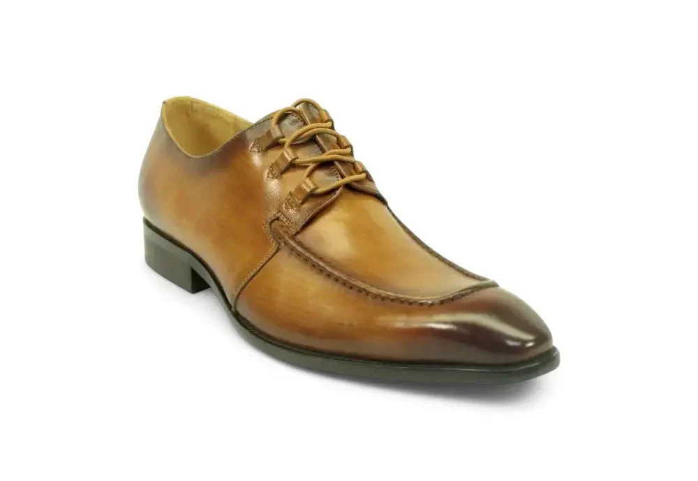 Carrucci Shoes Patina Finish Lace Up Oxford Calfskin Leather KS503-46 - Image 3