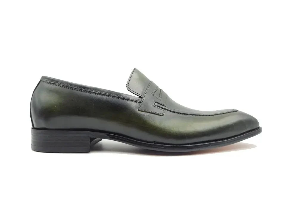 Carrucci Shoes Patina Finished Penny Loafer Men’s Leather Slip On - Image 12