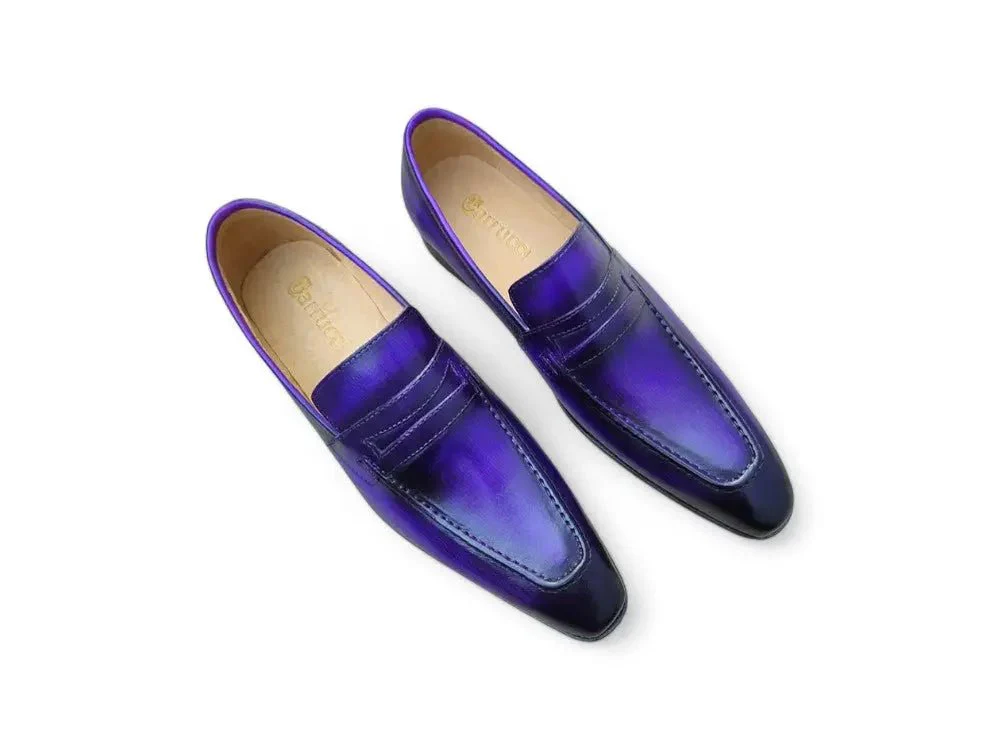 Carrucci Shoes Patina Finished Penny Loafer Men’s Leather Slip On - Image 16