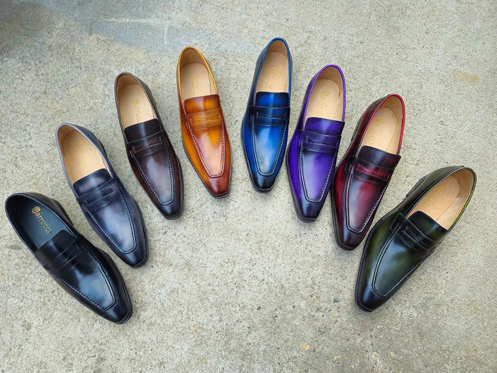 Carrucci Shoes Patina Finished Penny Loafer Men’s Leather Slip On - Image 18