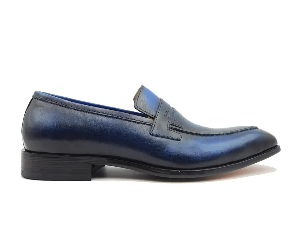 Carrucci Shoes Patina Finished Penny Loafer Men’s Leather Slip On - Image 6
