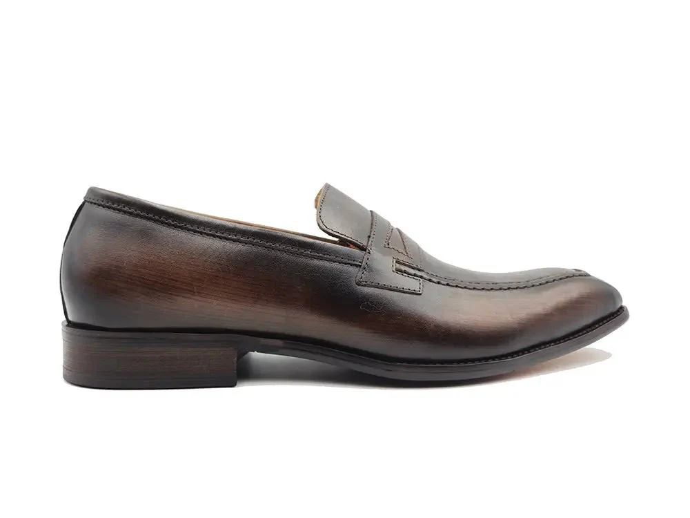 Carrucci Shoes Patina Finished Penny Loafer Men’s Leather Slip On - Image 8