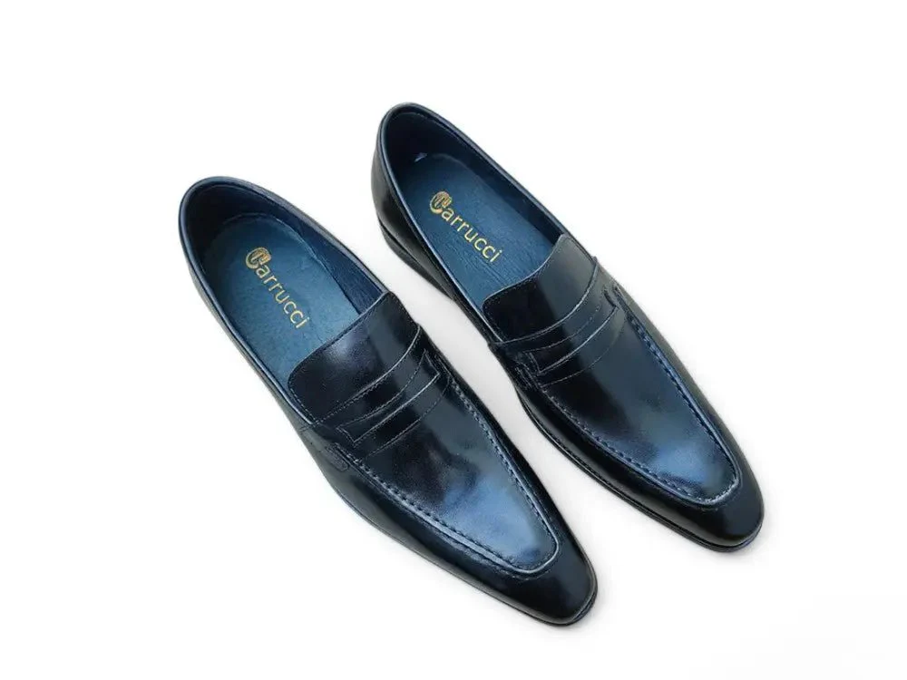 Carrucci Shoes Patina Finished Penny Loafer Men’s Leather Slip On - Image 9