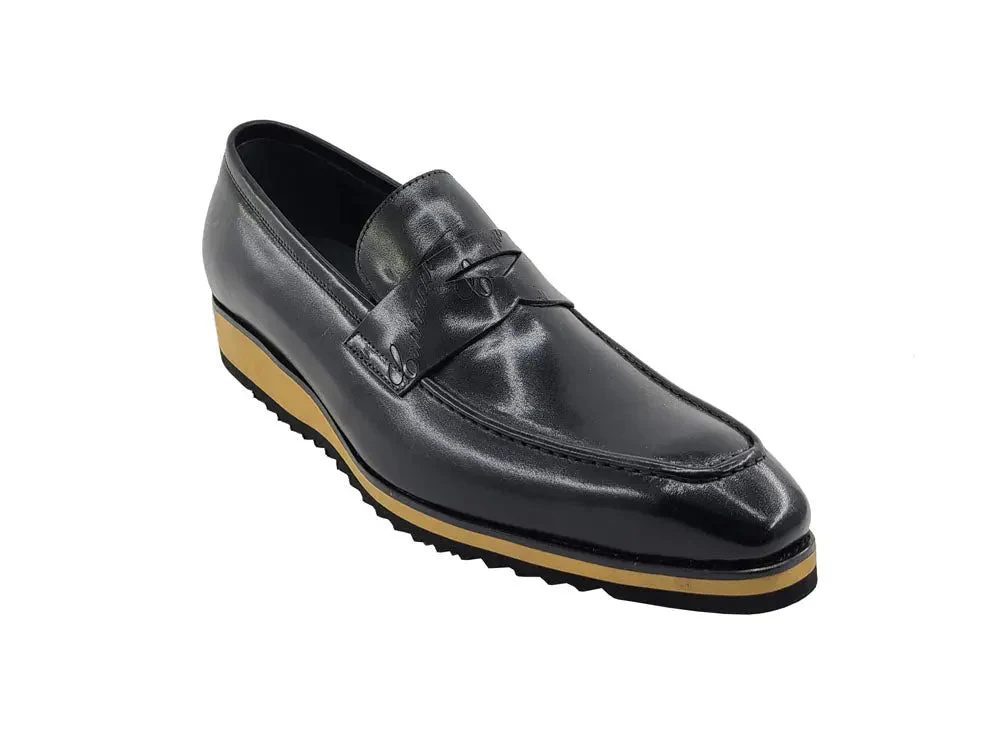Carrucci Shoes Penny Loafer Leather Lightweight Sole KS516-01 - Image 5