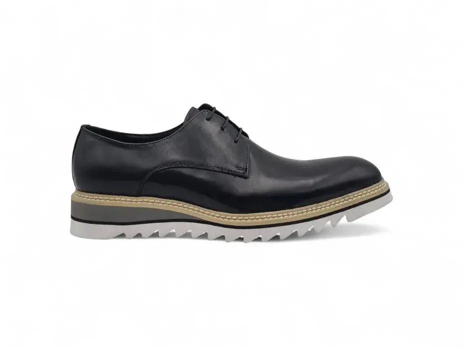 Carrucci Shoes Plain Toe Blucher Oxford Calfskin Leather Ks552-04