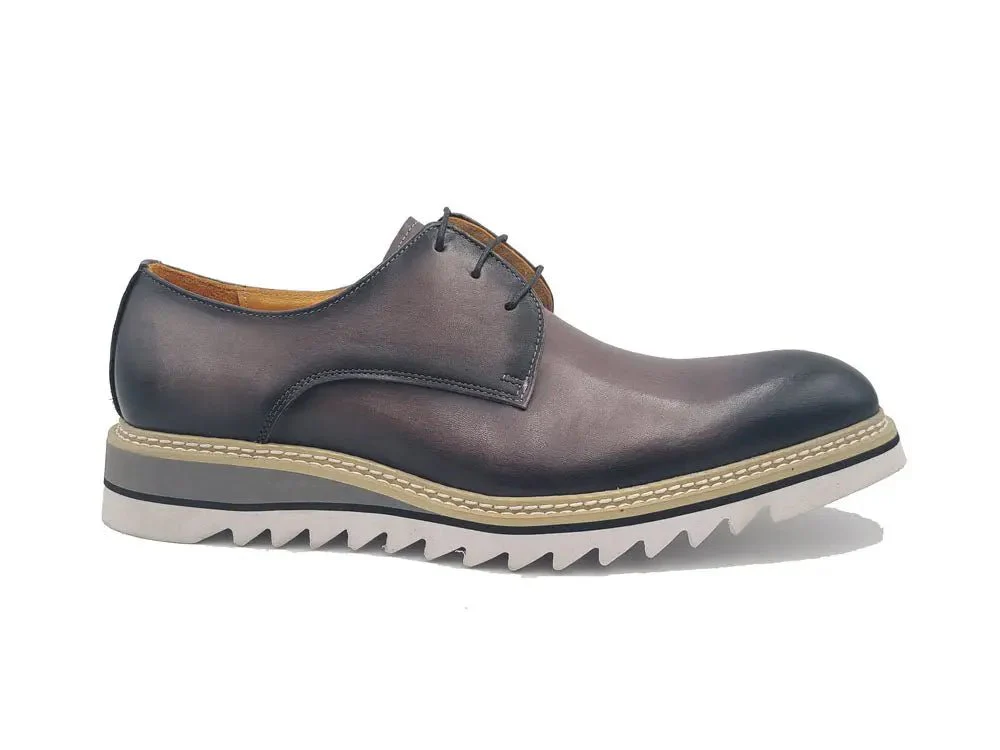 Carrucci Shoes Plain Toe Blucher Oxford Calfskin Leather Ks552-04 - Image 6