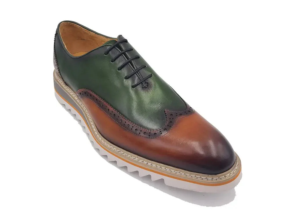 Carrucci Shoes Premium Patina Finish Two Tone Oxford Wingtip Ks552-16t - Image 12
