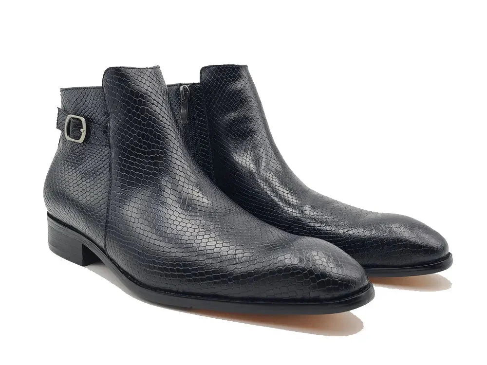 Carrucci Shoes Python Printed Calfskin Buckle Strap Boot KB478-21E - Image 3