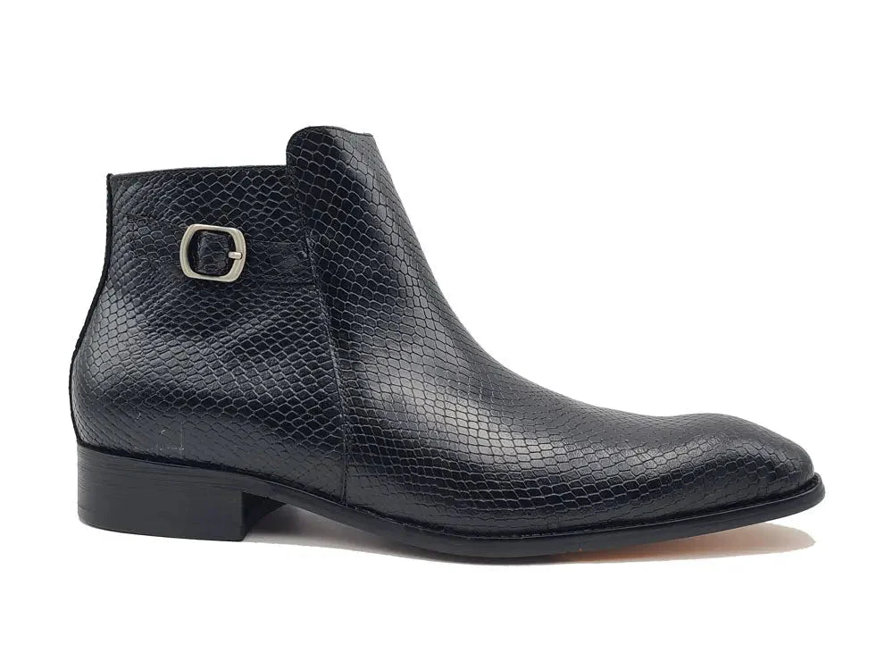 Carrucci Shoes Python Printed Calfskin Buckle Strap Boot KB478-21E - Image 4