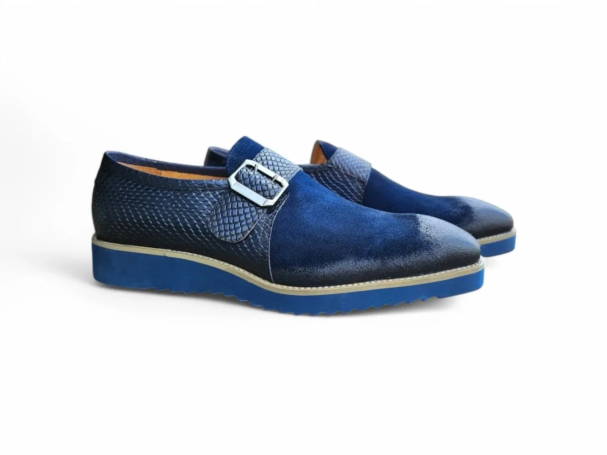 Carrucci Shoes Shoes Men's Suede Buckle Monkstrap Slip On - Image 11