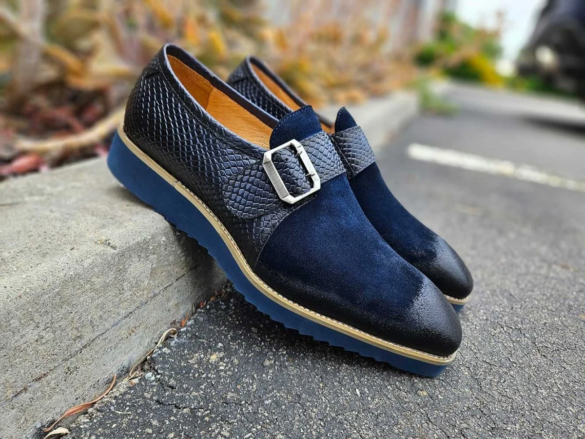 Carrucci Shoes Shoes Men's Suede Buckle Monkstrap Slip On - Image 12