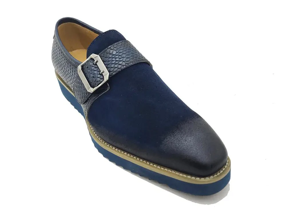 Carrucci Shoes Shoes Men's Suede Buckle Monkstrap Slip On - Image 15