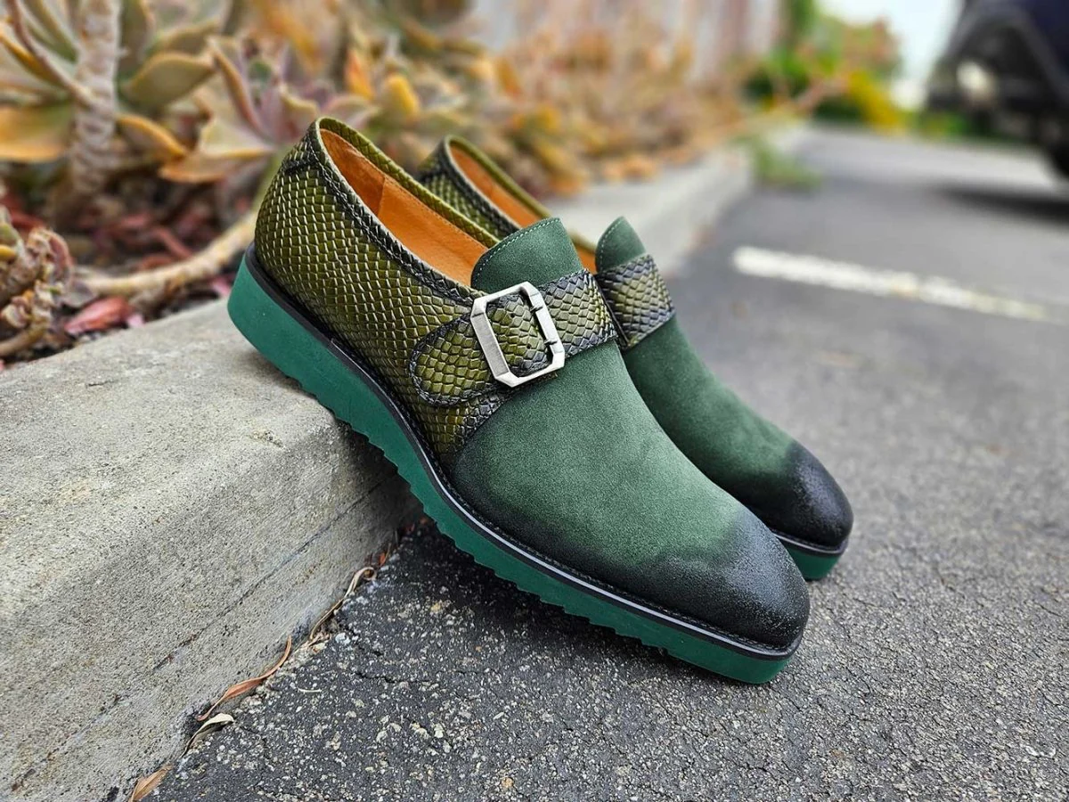 Carrucci Shoes Shoes Men's Suede Buckle Monkstrap Slip On - Image 16