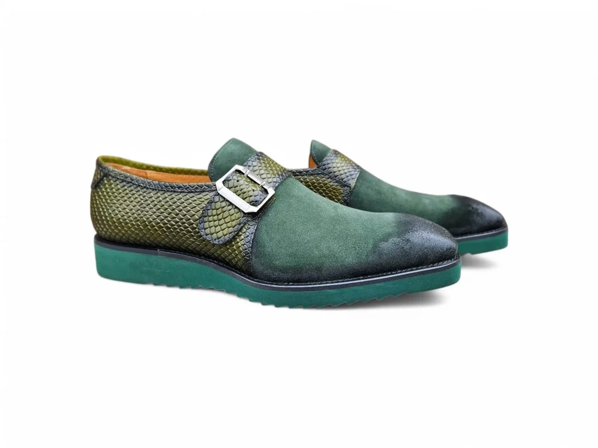 Carrucci Shoes Shoes Men's Suede Buckle Monkstrap Slip On - Image 17