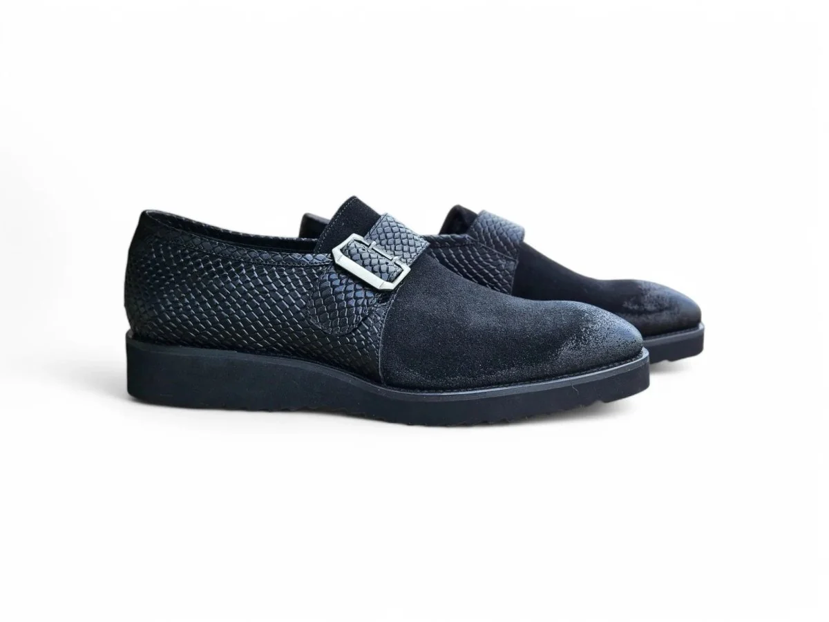 Carrucci Shoes Shoes Men's Suede Buckle Monkstrap Slip On - Image 21