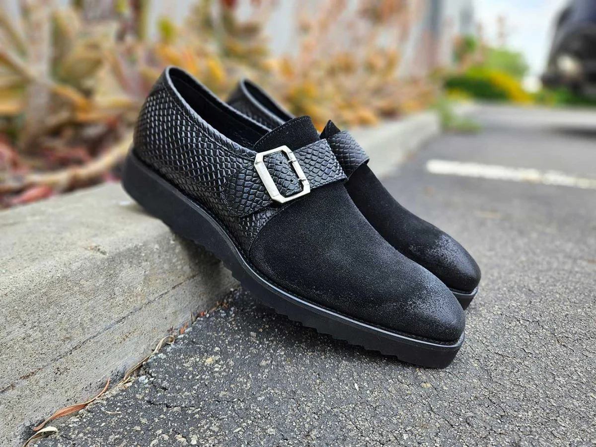 Carrucci Shoes Shoes Men's Suede Buckle Monkstrap Slip On - Image 22