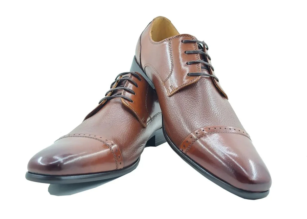 Carrucci Shoes Shoes Textured Leather Blucher Leather KS2240-03