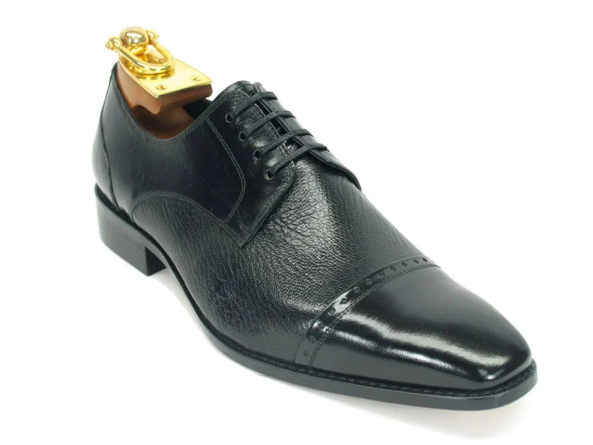 Carrucci Shoes Shoes Textured Leather Blucher Leather KS2240-03 - Image 4