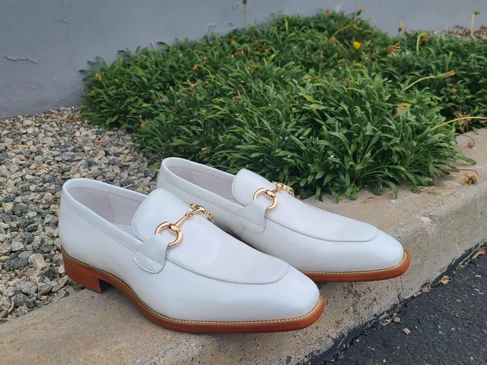 Carrucci Shoes Signature Horse Bit Calfskin Slip On Loafer KS509-28P - Image 9