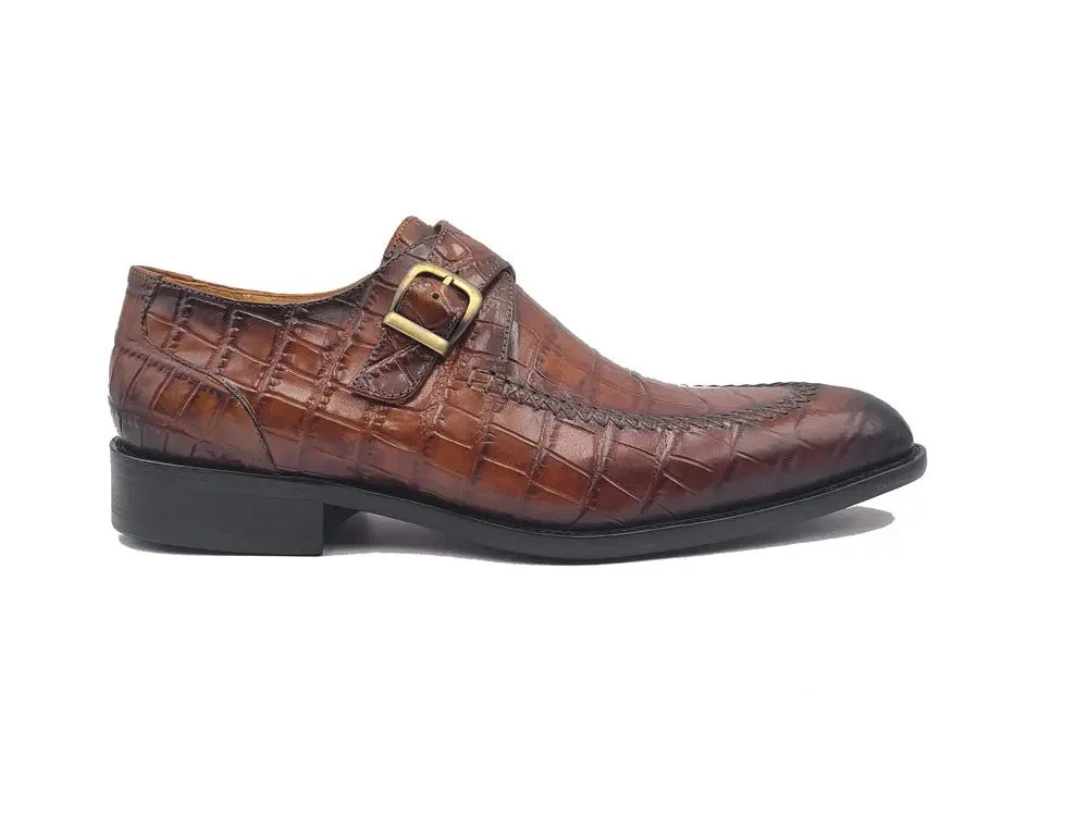 Carrucci Shoes Single Monk Buckle Split Toe Loafer Calfskin Ks479-13 - Image 4