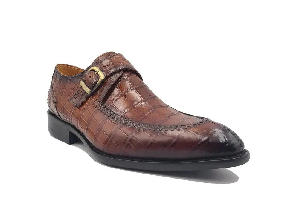 Carrucci Shoes Single Monk Buckle Split Toe Loafer Calfskin Ks479-13 - Image 5