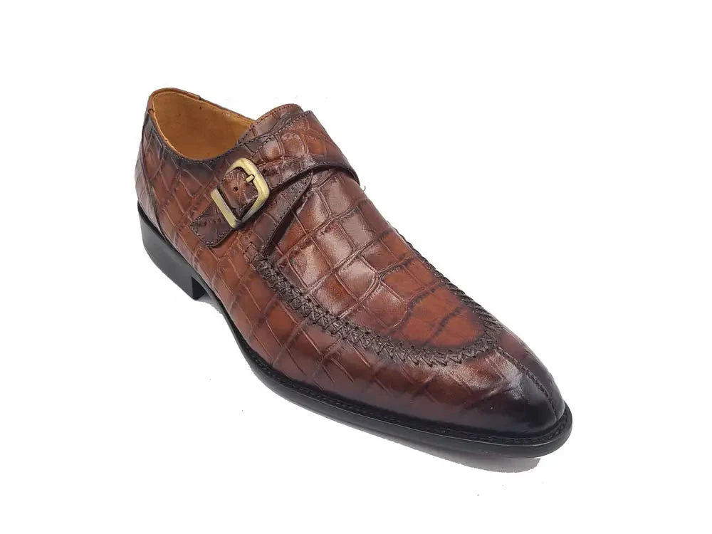Carrucci Shoes Single Monk Buckle Split Toe Loafer Calfskin Ks479-13 - Image 6