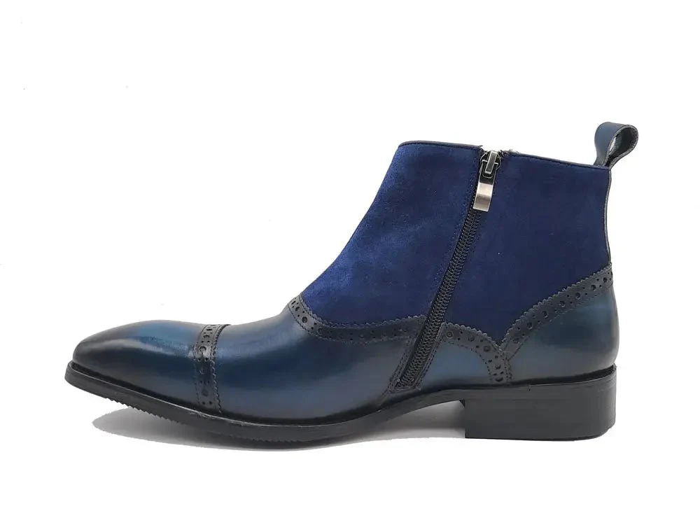 Carrucci Shoes Slip On Cap Toe Boot Premium Suede Leather KB503-20SC - Image 2