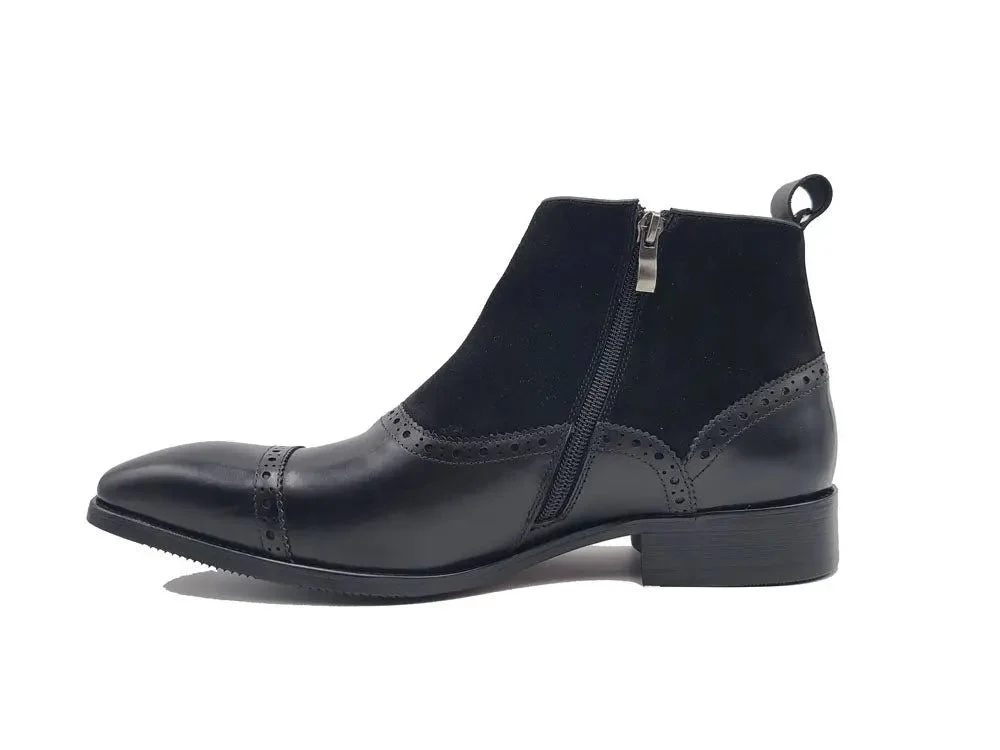 Carrucci Shoes Slip On Cap Toe Boot Premium Suede Leather KB503-20SC - Image 3