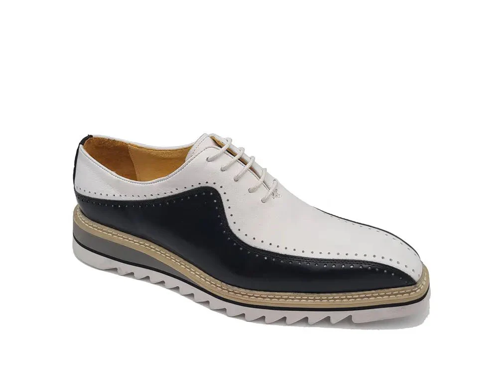 Carrucci Shoes Two Tone Hand Burnished Brogue Oxford Calfskin KS550-05T - Image 10